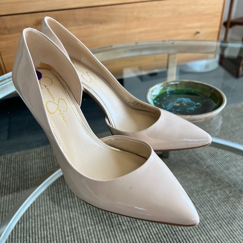 Jessica Simpson Nude Patent Heels 8 1/2 M
